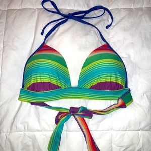 Striped Tie Bikini Top